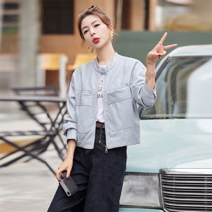 皮衣女外套短款上衣2025春秋季新款洋气显瘦小个子PU皮机车服夹克图片
