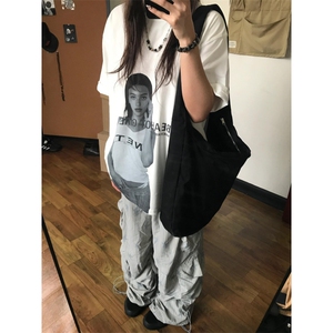 【有货】竖条纹星星工装裤男美式hiphop裤子高街宽松B356LL-特P55图片