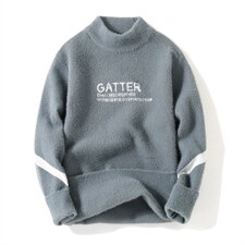 冬季仿貂半高领毛衣男加绒加厚青少年一体绒打底衫FD6101P65,男装针织衫/毛衣,星座306A