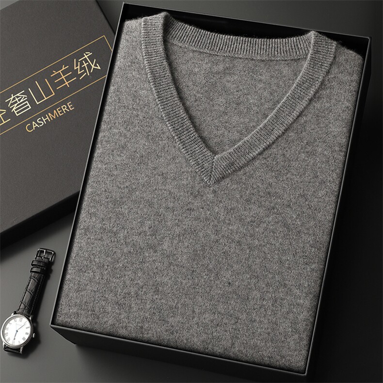 2025年秋季新款百搭男士14针加密V领无袖马甲，男装羊绒套衫，九爵羊绒