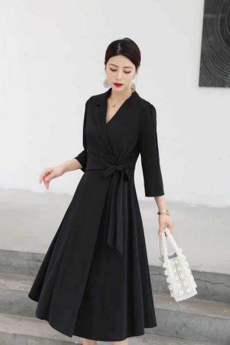 现货秋季新款西装领连衣裙，女装西装，千禾木