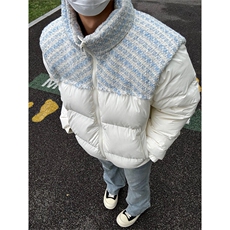 美式小香风拼接棉服男女冬季加厚面包服情侣棉衣外套WL80166-P80，男装棉衣，星座1008