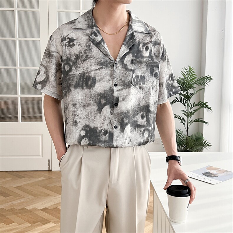 B353CS369P55M-3XL聚酯纤维100夏季新款2025冰丝衬衫直播款1,男装衬衫,电商B353