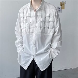 长袖衬衫男港风日系韩版潮流帅气衬衣C765P38图片