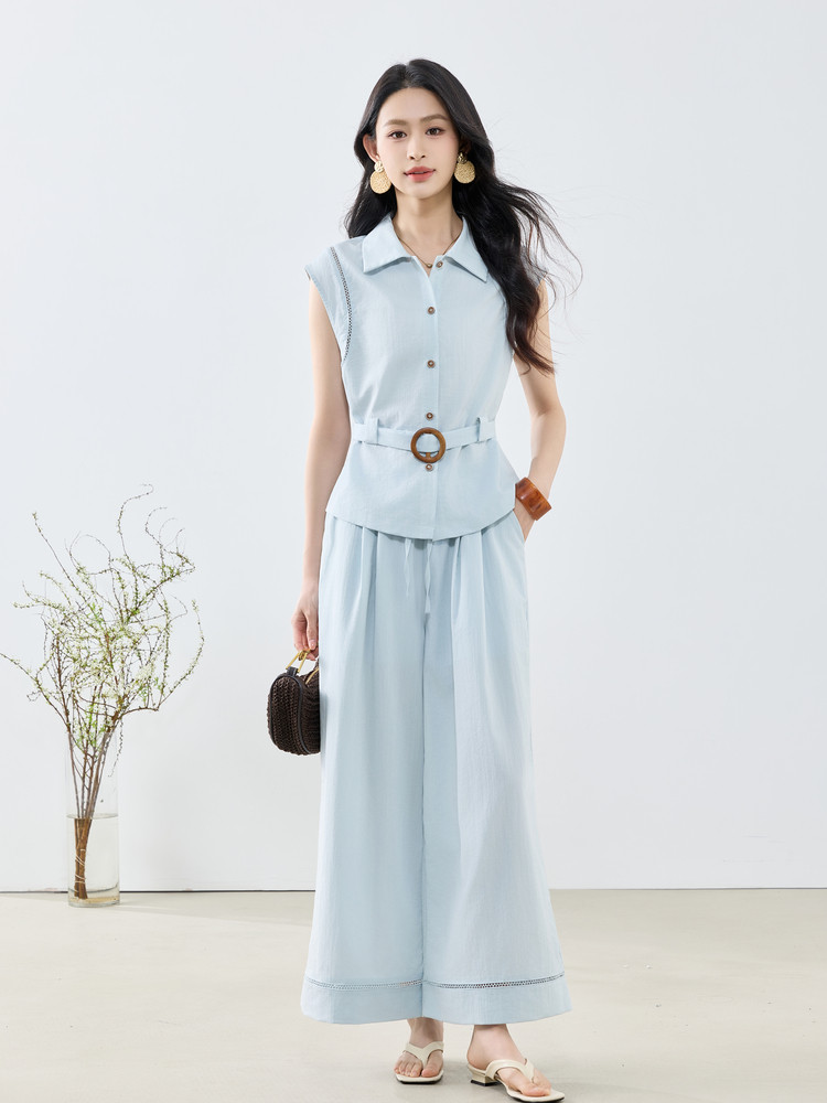 优雅淑女风两件套2026年夏季修身显瘦套装女,女装套装/套裙,梦芯尔