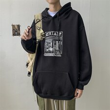 百搭上衣炸街宽松bf卫衣男秋冬款盐系做复古大码帽衫W1713-P32，男装卫衣，星座512-4