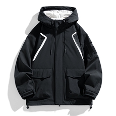 新款秋季夹克男工装青少年户外宽松大码外套情侣冲锋衣JK0199-P85，男装夹克，星座308B-2