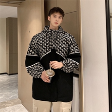 连帽冲锋衣字母拼接夹克男成分：聚酯纤维JK77062P75控108，男装夹克，星座226-1