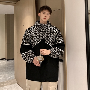 连帽冲锋衣字母拼接夹克男成分：聚酯纤维JK77062P75控108图片