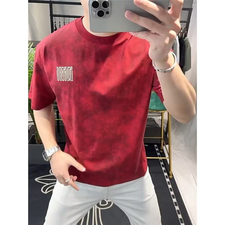 美式重磅短袖T恤男高级感夏季新款男装宽松半袖BTX33,男装T恤,星座208-5