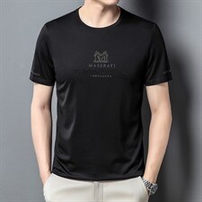 男士短袖T恤2023新款圆领纯色薄款中年爸爸装半袖上衣P45，男装T恤，星座1105-3