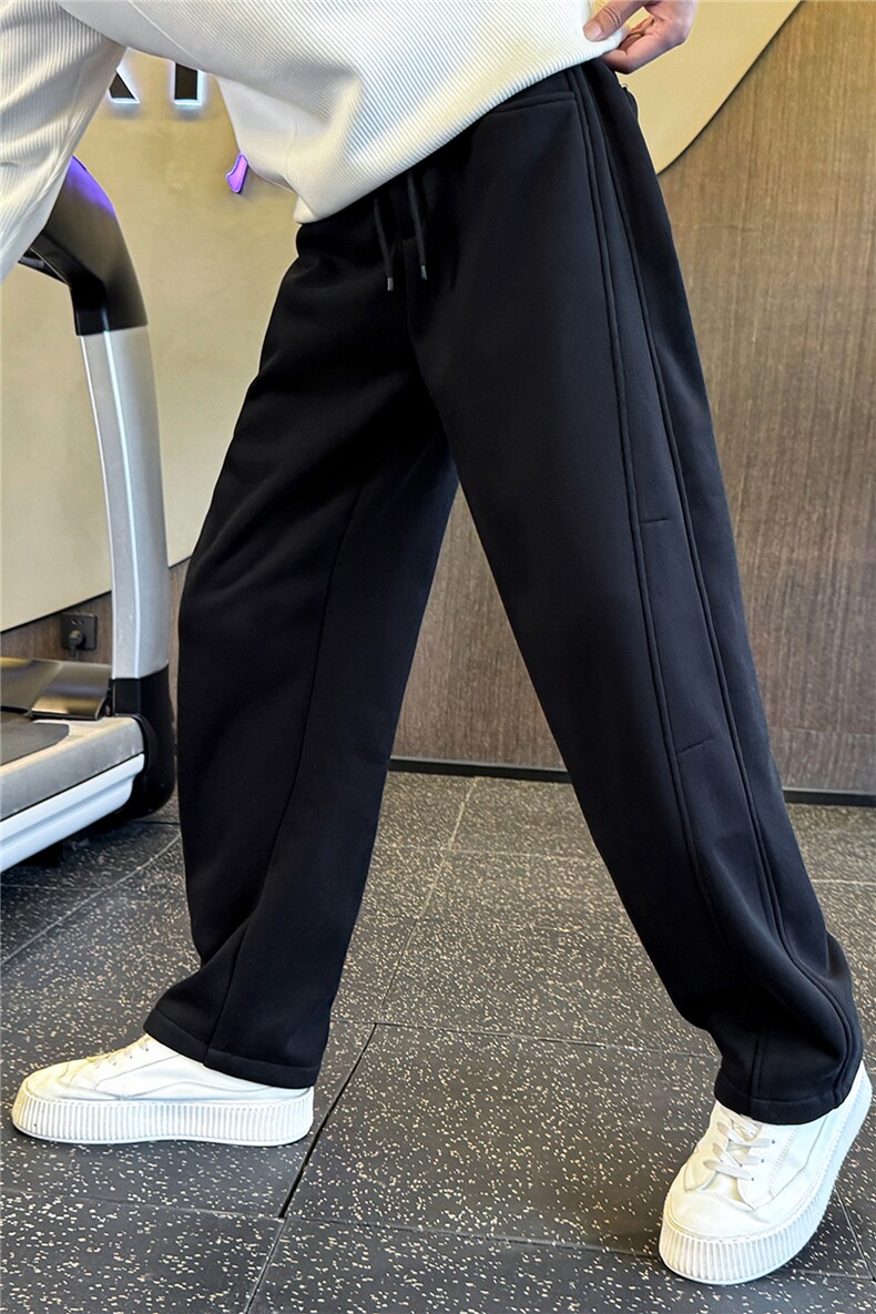 加绒休闲裤男秋冬2025新款加厚休闲男士弯刀裤A313-18231-P68,男装卫衣,电商A313