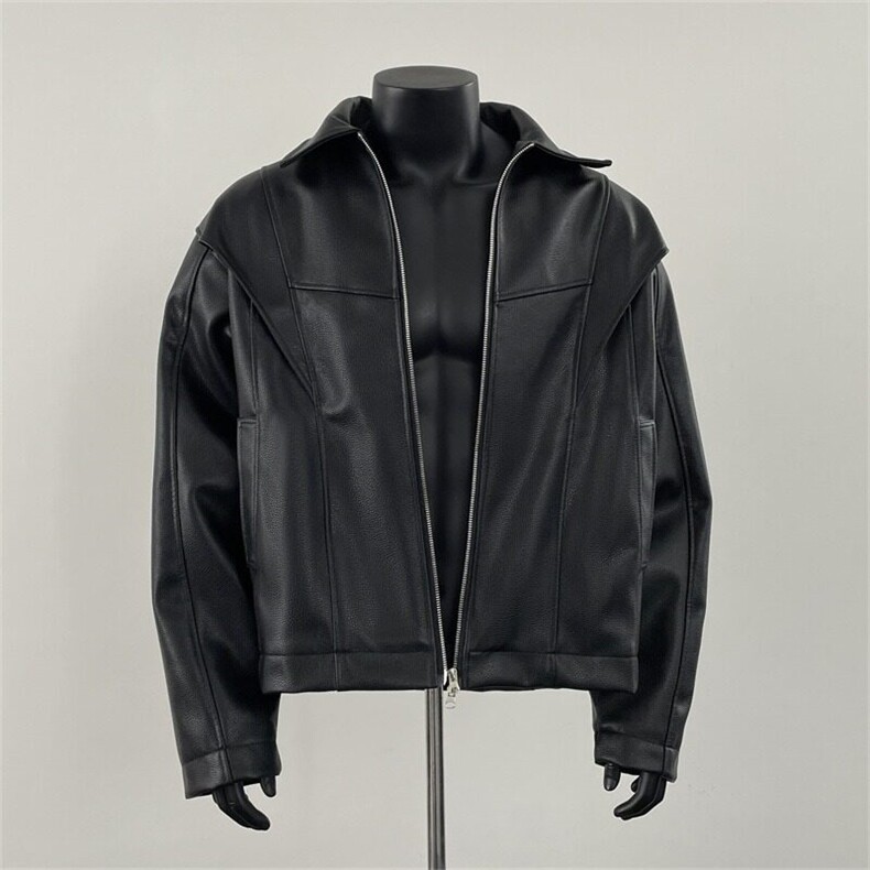 2025新款黑域重磅皮座山雕皮衣外套男女短款冬季休闲夹克~PY689，男装夹克，星座601-1
