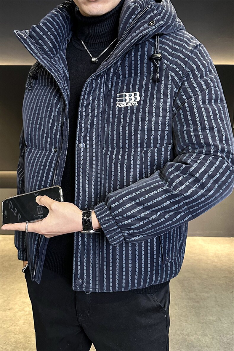 90白鸭绒免洗条纹皮羽绒服男加厚外套C317-Y829-P315,男装羽绒服,电商C317
