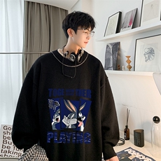 控78假两件毛衣男大码加绒针织衫男毛线衣M80234-P55加绒P70，男装针织衫/毛衣，电商A040