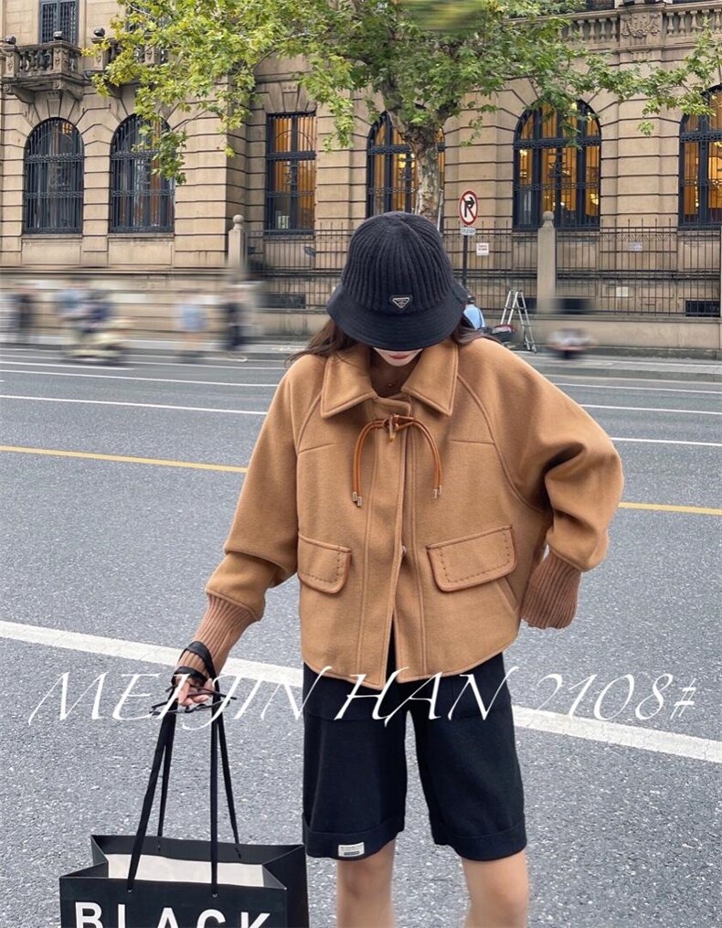 美巾涵5121牛角扣呢料短款外套，其它，美巾涵