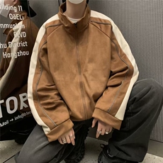 麂皮绒反光翻领休闲外套男士春秋季2023新款X117P65，男装夹克，星座1116-2