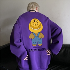 抖音品质美式趣味印花oversize宽松圆领卫衣JK23428特批25-控48，男装卫衣，星座605(原A050)