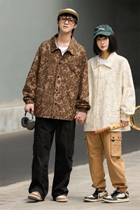 秋季新款男士翻领夹克教练服外套情侣宽松百搭上衣JK3950P105图片