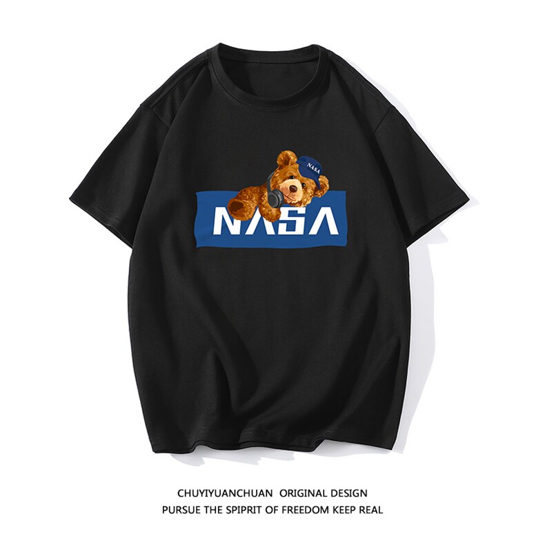 NASA纯棉短袖t恤男大码半袖打底衫宽松体恤衫 DX17247-P20图片