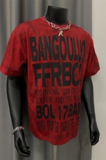 （数据款）美式扎染字母印花宽松情侣短袖T恤1015-T388-P48，男装T恤，四季星座1015
