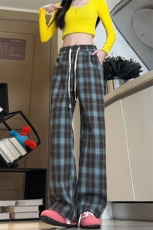 复合牛奶丝底布港风复古格子直筒大码休闲裤男K56531-特P35控69，男装休闲裤，电商A001
