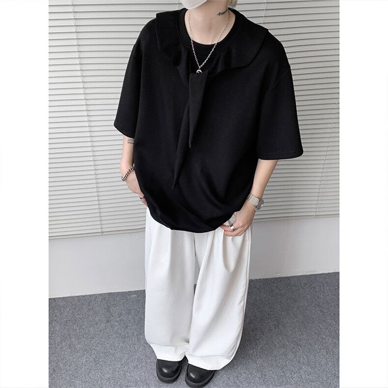 T10122-特批35控68高品质宽松设计感夏季百搭痞帅大码T恤短袖,男装T恤,电商A059
