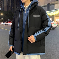 特批P75无差价深度库存10W件拼色假两件大码连帽棉衣外套男M2915，男装棉衣，电商A001