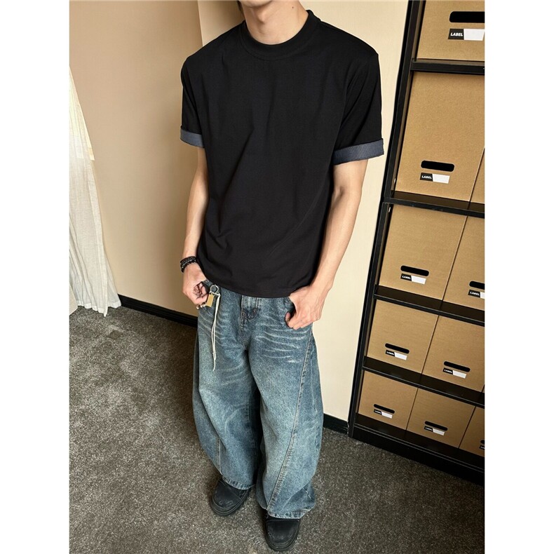 网图+boyx正肩假两件纯棉短袖T恤W1253/特P28,男装T恤,电商B350