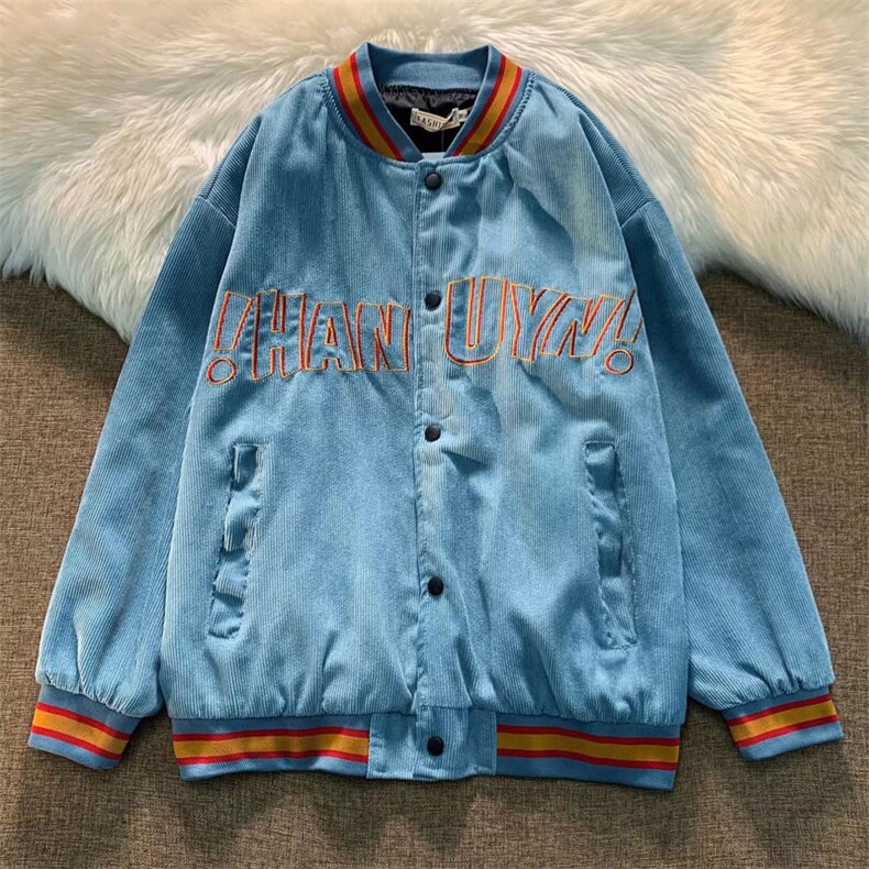 潮流夹克潮男春刺绣撞色棒球服外套夹克W95P46图片