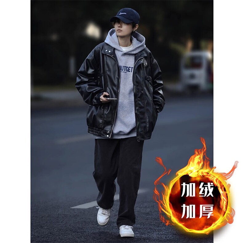 复古皮衣外套男士秋冬飞行员教练皮夹克加绒秋冬款美式机车服棉衣,男装夹克,星座506A