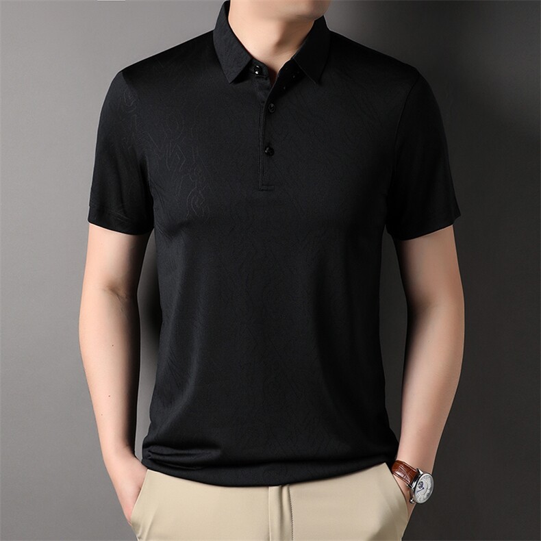 夏季商务休闲男士短袖polo衫中年男翻领T恤HP76215-P130，男装Polo衫，星座1105-3