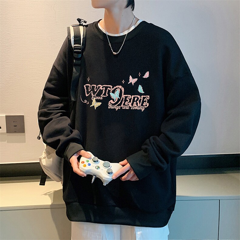 圆领卫衣男超大码胖子肥佬大号长袖t恤S6443-P28,男装卫衣,电商A040