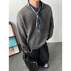 复古圆领毛衣男秋冬百搭长袖内搭休闲慵懒套头针织衫MY0587-P60，男装针织衫/毛衣，星座308B-2