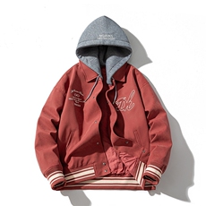 红色【春秋薄款】带帽可脱