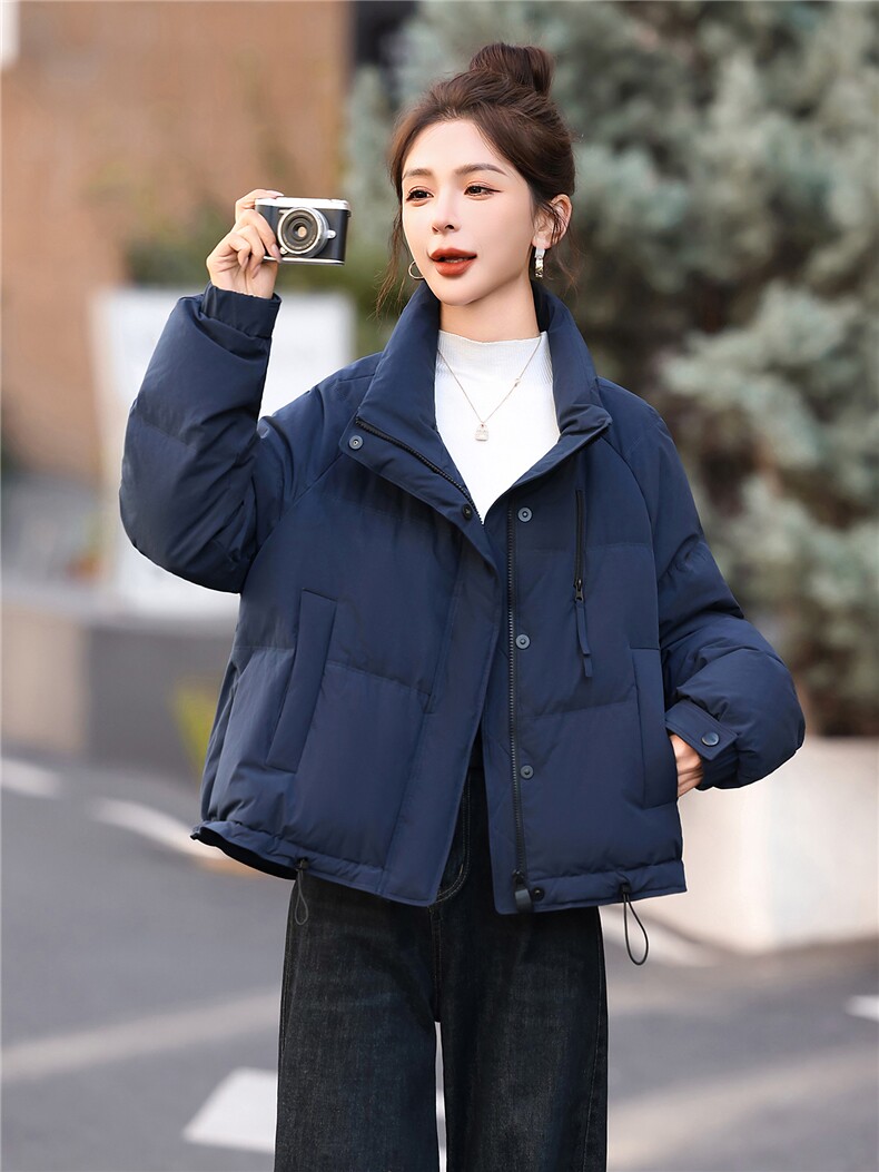 2025冬装新款摩登风时尚短款保暖羽绒服外套,女装羽绒服,鑫鑫格