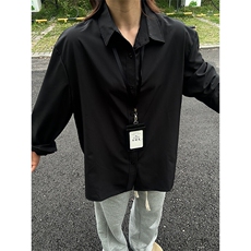 四季薄款冰丝长袖衬衫男简约纯色垂感休闲长袖痞帅衬衣CS031-P28，男装衬衫，星座301C-5