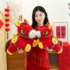 2026马年吉祥物公仔欧貂绒福马送财生肖马玩偶