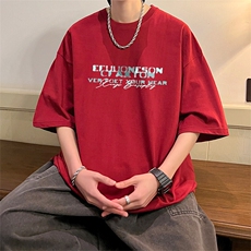 抖音得物二开现货220克夏装重磅美式高街宽松短袖t恤MT273，男装T恤，电商A486-1