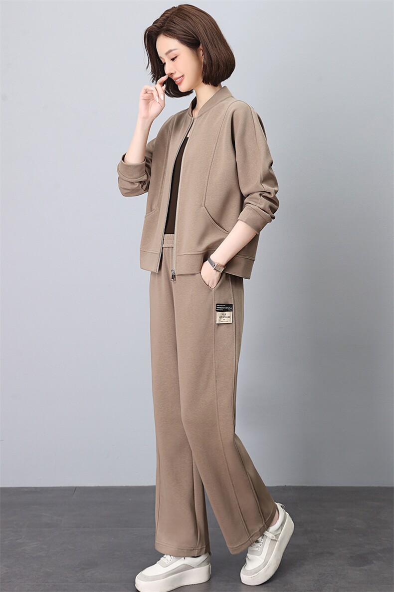 时尚休闲宽松阔腿裤两件套套装女,女装套装/套裙,依恋蒂丝