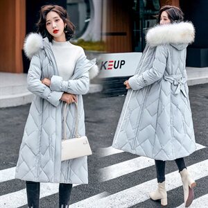 棉衣棉服女中长款大毛领韩版宽松棉袄2021年新款冬季外套袄子图片