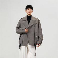 老钱风毛呢大衣男短款美式复古呢子外套秋冬潮牌宽松痞帅FY217，男装毛呢大衣，星座903-1