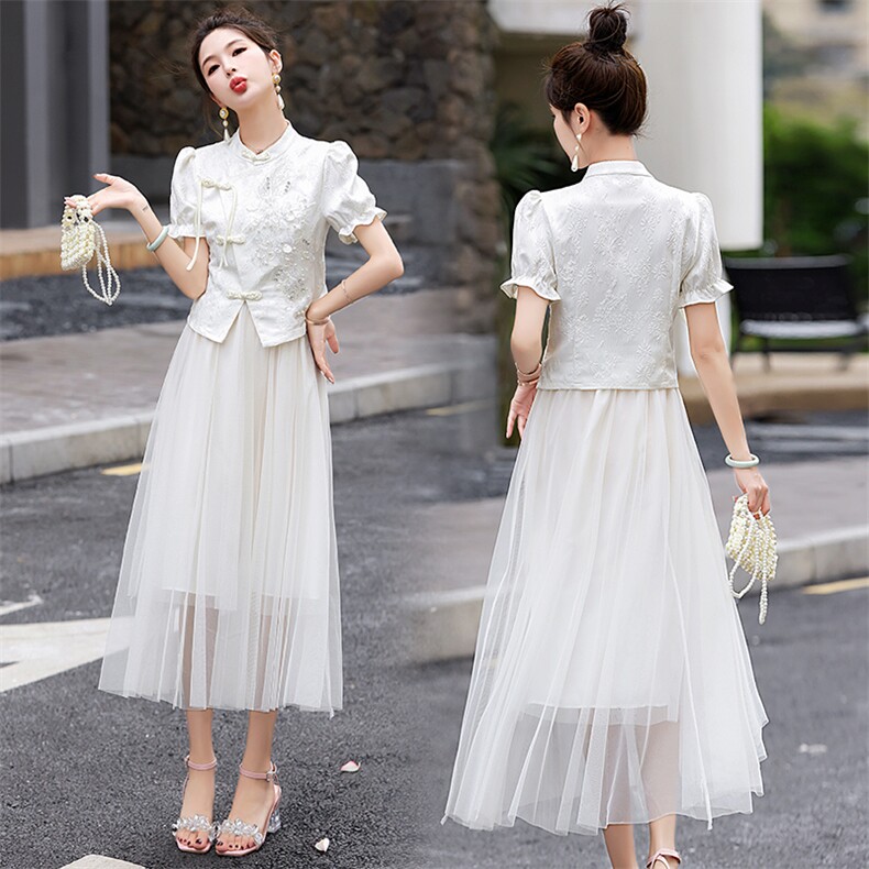 2026年夏季新中式两件套刺绣重工套装套裙,女装套装/套裙,尚洛菲