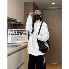 S5020/特P32春装新款棋盘格套头卫衣男潮宽松百搭长袖T恤外套，男装卫衣，电商A141