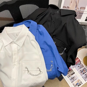 克莱因新款蓝男感冰丝春夏衬衣外套痞帅港风in潮C209P32图片