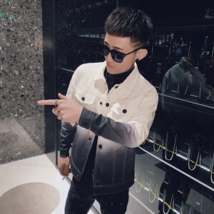 2021春款社会小伙炸街吊染渐变翻领夹克爆款外套  J215-P125控155图片