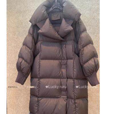 2024年冬季新款保暖鹅绒过膝加厚百搭磁吸扣泡芙中长款羽绒服，女装羽绒服，牛米欧羽绒服工厂店