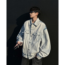 痞帅外套男ins高街潮牌港风原宿风韩版潮流宽松夹克JK01241-P75，男装夹克，星座308B-1