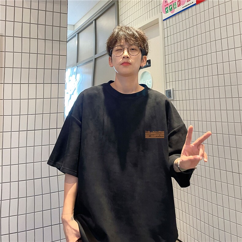 美式休闲风短袖T恤男女宽松简约百搭圆领宽松型上衣T3388-特价P22,男装T恤,电商A007