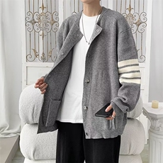 日韩系毛衣简约男女秋冬季外套潮牌休闲百搭开衫棒球服M275/P55，男装针织衫/毛衣，星座506